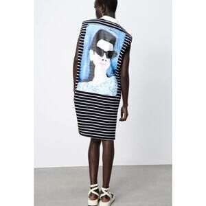 ZARA x Natacha Paschal Collab | NEW Womens Sleeveless Polo Striped Dress M Wacky